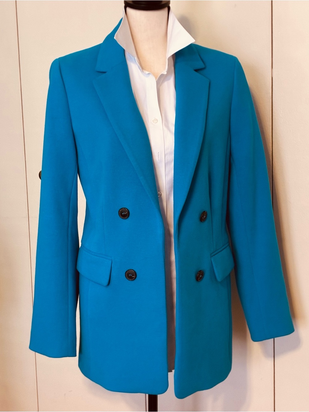 Talbots Turquoise Double-Breasted Jacket - Picture 3 of 10